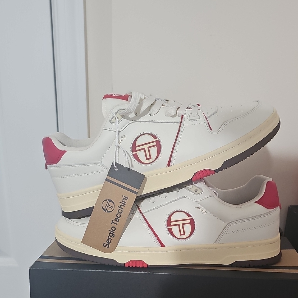 Sergio Tacchini White and Red Retro Sneakers